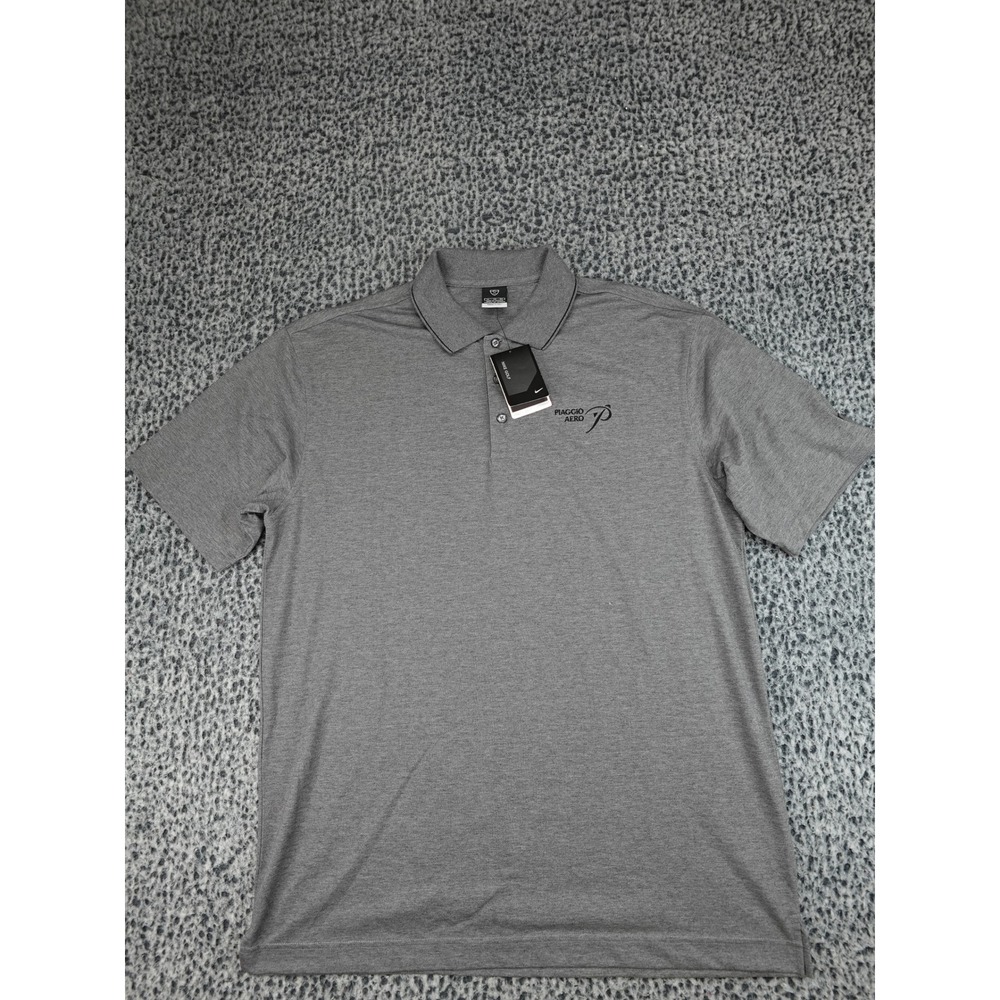 Nike Golf Polo Shirt Mens XL Gray Piaggio Aero Dri-FIT Short Sleeve 166762-020